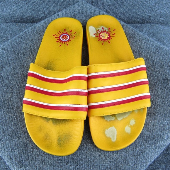 adidas McDonalds Eric Emanuel Men Slide Sandals Yellow Synthetic Slip On Size 12 - Picture 3 of 10